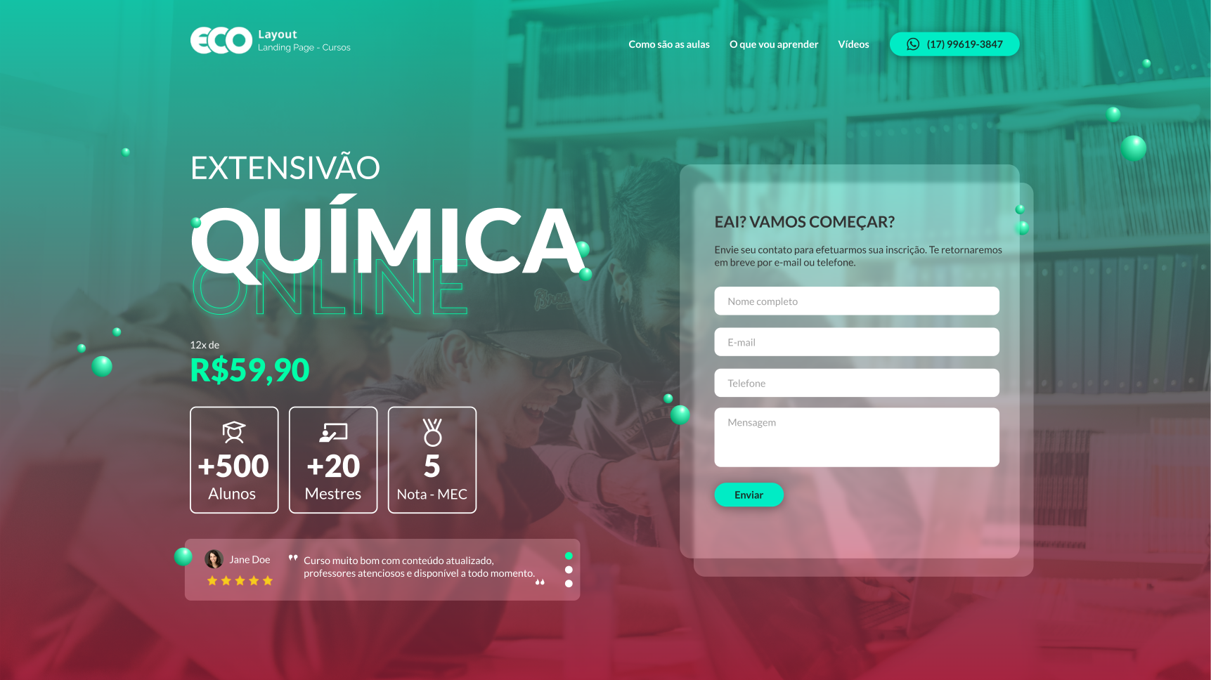 Tema Landing Page Cursos